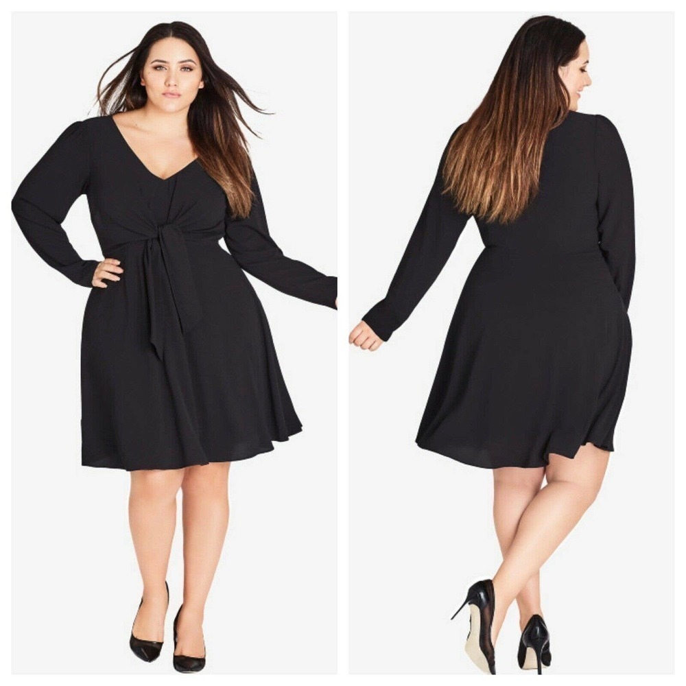 City Chic Tie Front Dress